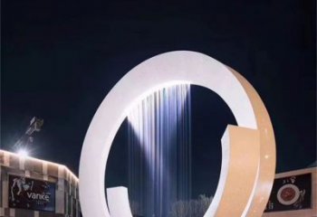 商業(yè)街水簾雕塑廠家 音樂擺件 大型不銹鋼水簾雕塑廠