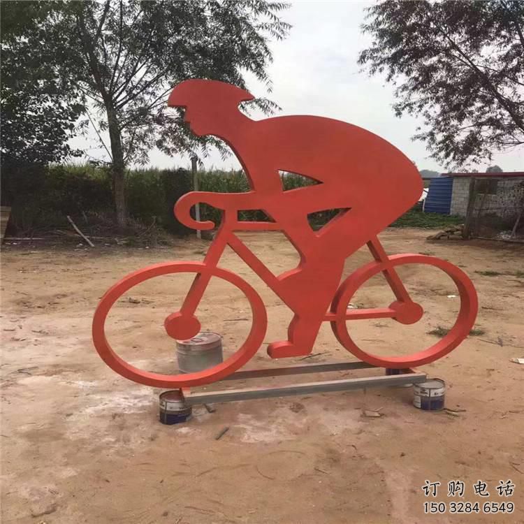 噴漆自行車雕塑廠家 中式小品 廣場不銹鋼自行車雕塑定做