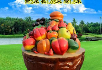 公園菜籃子雕塑廠家 戶外擺件 現(xiàn)代不銹鋼菜籃子雕塑報價