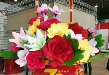 現(xiàn)代花籃雕塑廠家 大型擺件 烤漆不銹鋼花籃雕塑定制