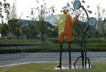 現(xiàn)代鐘表雕塑廠家 大型別墅區(qū)擺件 廣場不銹鋼鐘表雕塑廠