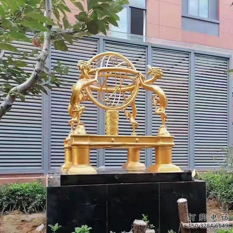 廣場(chǎng)渾天儀雕塑廠家 現(xiàn)代小品 大型不銹鋼渾天儀雕塑制作
