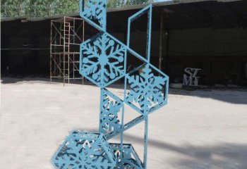 步行街雪花雕塑廠家 剪紙小品 鏤空不銹鋼雪花雕塑廠家