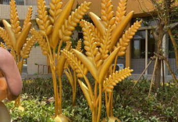 創(chuàng)意麥子雕塑廠家 戶外小品 公園不銹鋼麥子雕塑廠