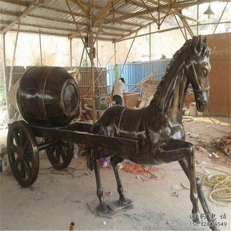 仿古馬車雕塑廠家 草地小品 房地產(chǎn)不銹鋼馬車雕塑廠
