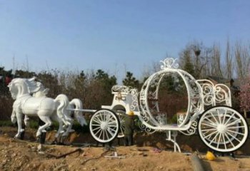 鏤空馬車(chē)雕塑廠家 園林小品 住宅小區(qū)不銹鋼馬車(chē)雕塑廠
