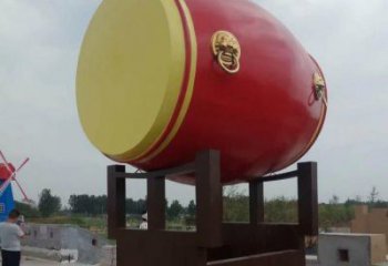 仿古鑼鼓雕塑廠家 公園廣場小品 房地產(chǎn)不銹鋼鑼鼓雕塑廠