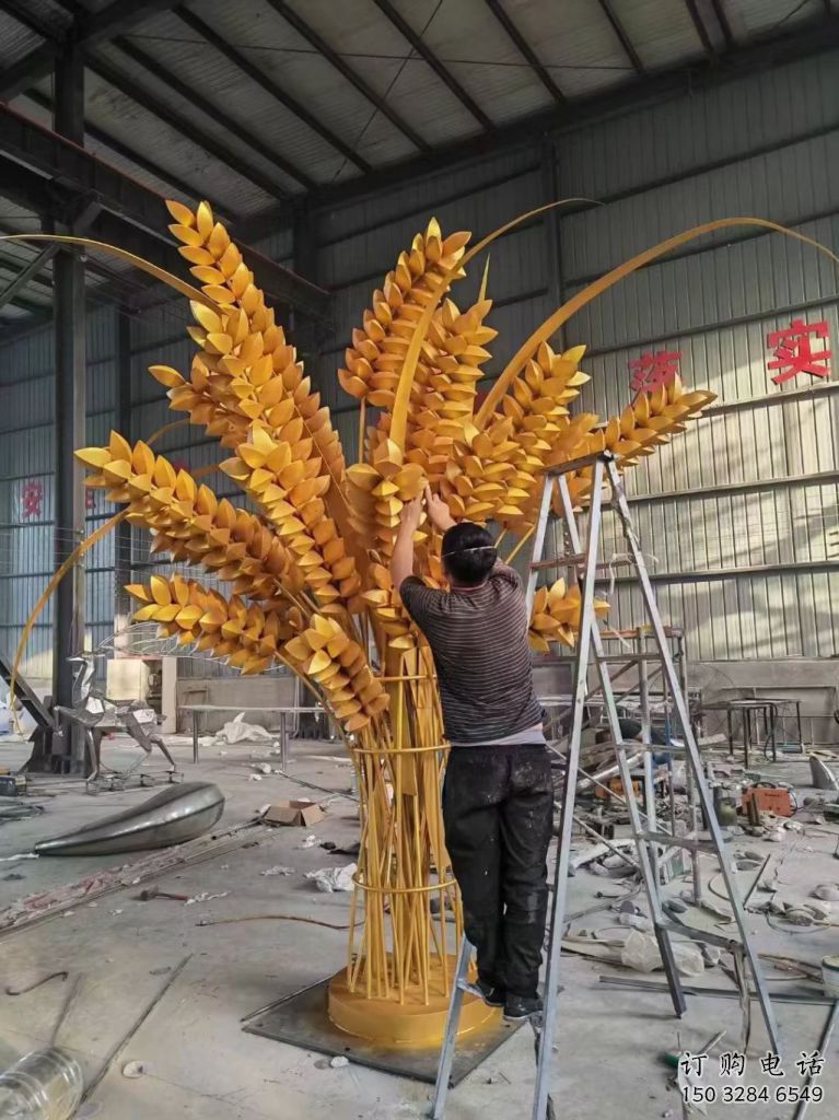 烤漆水稻雕塑廠家 仿真小品 戶外不銹鋼水稻雕塑制作廠 烤漆水稻雕塑廠家 仿真小品 戶外不銹鋼水稻雕塑制作廠