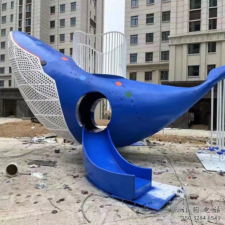 廣場滑梯雕塑廠家 公園創(chuàng)意小品 烤漆不銹鋼滑梯雕塑廠