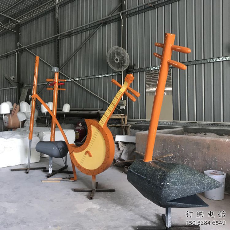 酒店二胡雕塑廠家 音樂(lè)抽象小品 戶外二胡雕塑廠