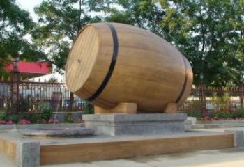 創(chuàng)意酒桶雕塑廠家 仿古廣場小品 公園酒桶雕塑廠