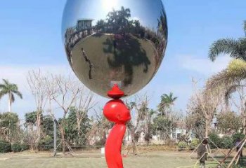 創(chuàng)意頂球雕塑廠家 現代戶外小品 公園不銹鋼頂球雕塑廠