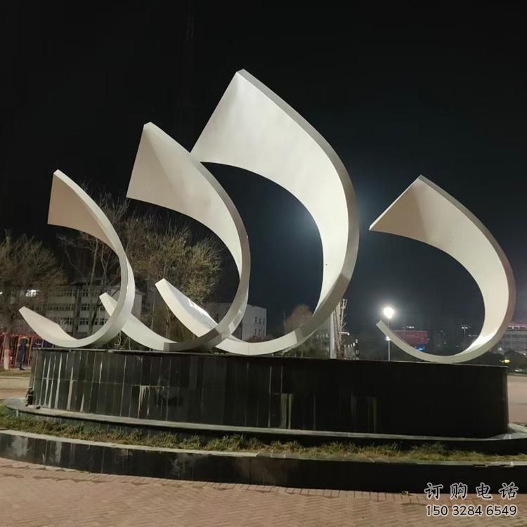 園林船帆雕塑廠(chǎng)家 烤漆小品 中式不銹鋼船帆雕塑廠(chǎng)