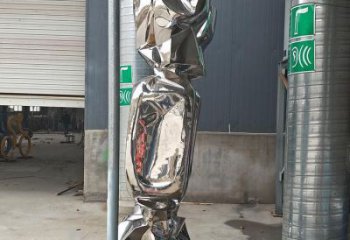 廣場(chǎng)糖果雕塑廠家 抽象戶外小品 大型不銹鋼糖果雕塑廠