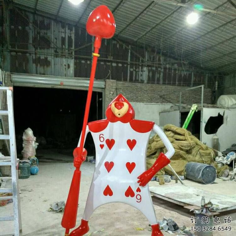 噴漆撲克雕塑廠家 中式村口小品 草地撲克雕塑廠 噴漆撲克雕塑廠家 中式村口小品 草地撲克雕塑廠