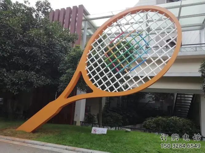 幾何網(wǎng)球拍雕塑廠家 鏤空小品 創(chuàng)意不銹鋼網(wǎng)球拍雕塑廠