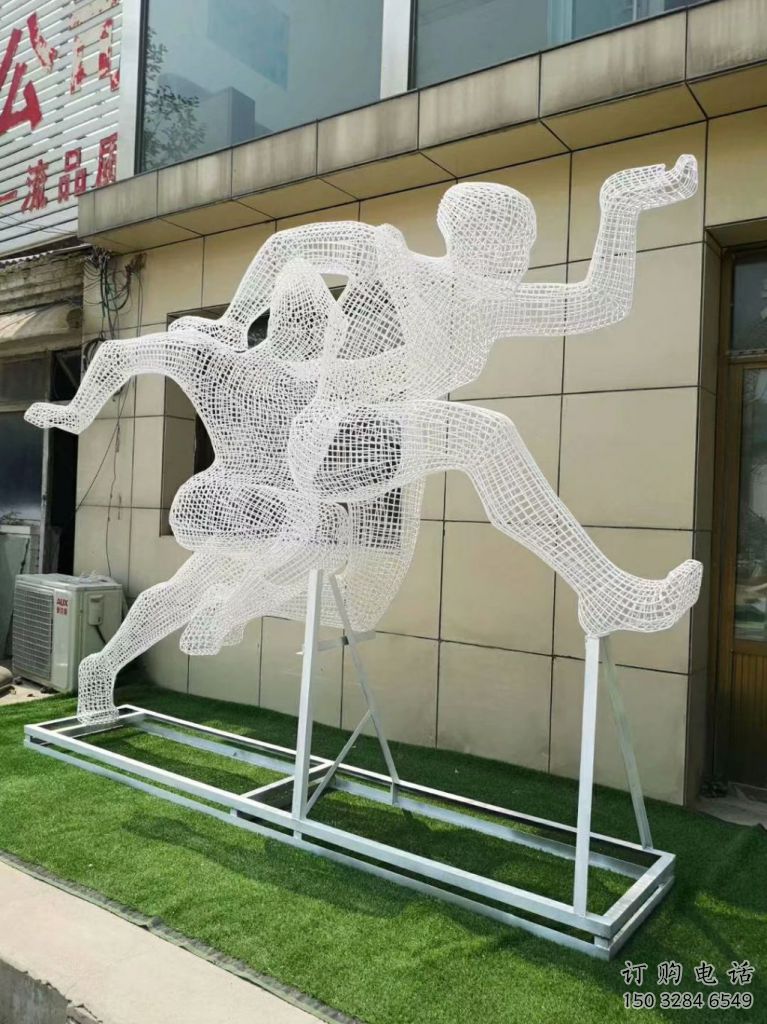 體育場(chǎng)乒乓球拍雕塑廠家 仿真人物運(yùn)動(dòng)小品 