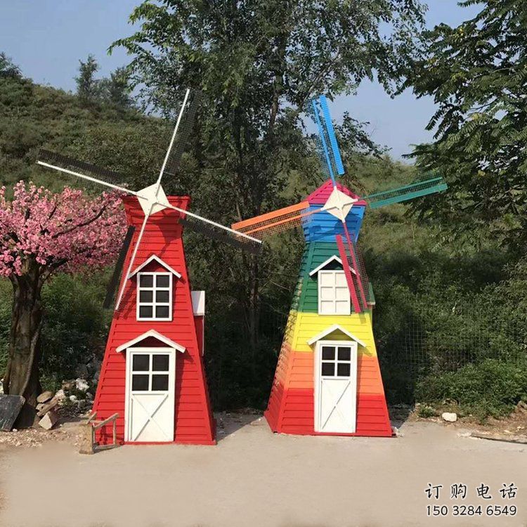 戶外大風(fēng)車雕塑廠家 噴漆小品 大型大風(fēng)車雕塑價格