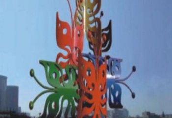 異形蝴蝶樹雕塑廠家 現(xiàn)代鏤空小品 幾何不銹鋼蝴蝶樹雕塑廠