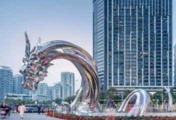 異形龍頭雕塑廠家 現(xiàn)代公園小品 廣場不銹鋼龍頭雕塑廠