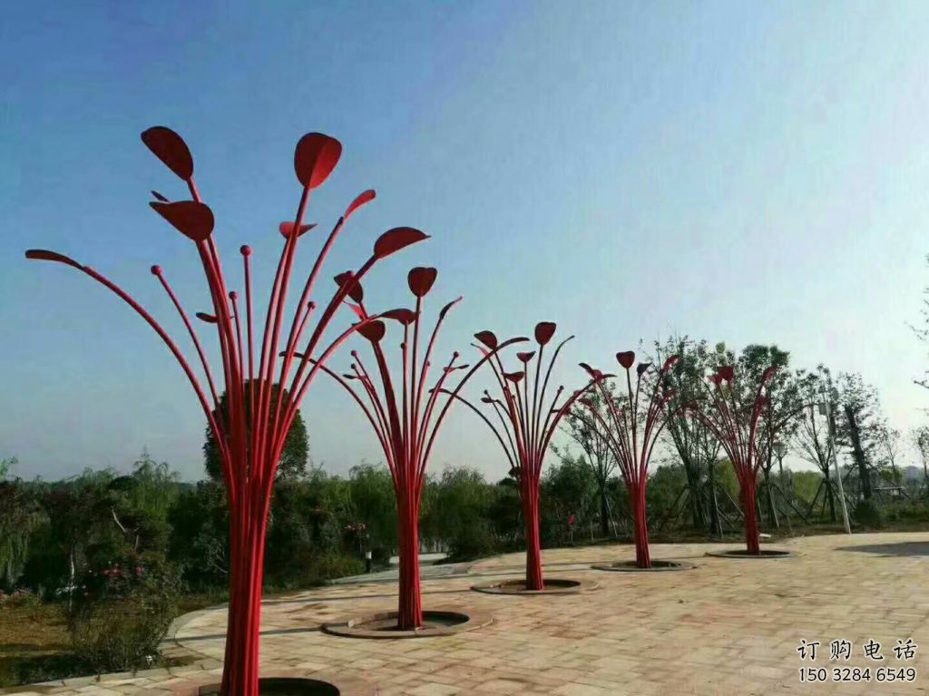 大型白樺樹雕塑廠家 公園小品 戶外不銹鋼白樺樹雕塑制作