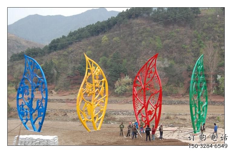 異形樹葉子雕塑廠家 現(xiàn)代公園小品  廣場不銹鋼樹葉子雕塑廠