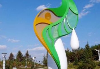 現(xiàn)代花葉雕塑廠家 大型別墅區(qū)擺件 烤漆不銹鋼花葉雕塑廠