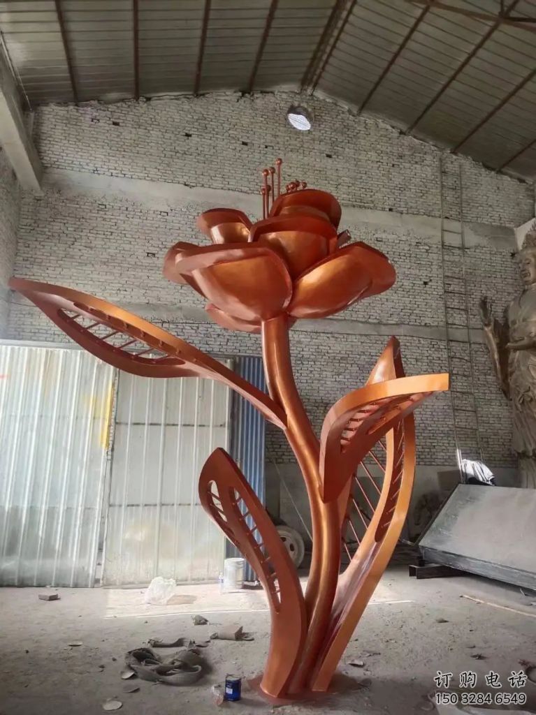 噴漆月季花雕塑廠家 中式村口小品 大型不銹鋼月季花雕塑定制 噴漆月季花雕塑廠家 中式村口小品 大型不銹鋼月季花雕塑定制