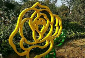 鏤空月季雕塑廠家 大型別墅區(qū)小品 公園不銹鋼月季雕塑廠