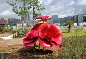 歐式月季雕塑廠家 抽象擺件 烤漆不銹鋼月季雕塑廠