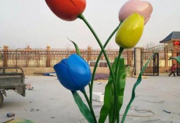 創(chuàng)意郁金香雕塑廠家 烤漆小品 公園不銹鋼郁金香雕塑廠