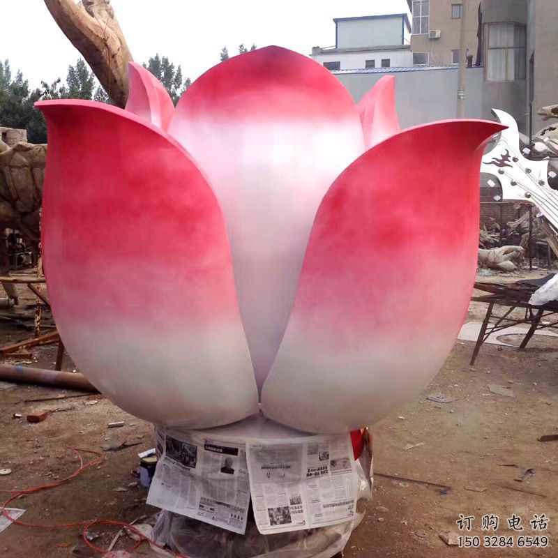 仿真蓮花雕塑廠家 現(xiàn)代擺件 彩繪不銹鋼蓮花雕塑廠
