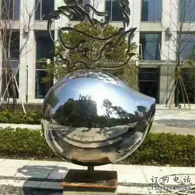 現(xiàn)代豆芽雕塑廠家 大型別墅區(qū)擺件 抽象不銹鋼豆芽雕塑廠