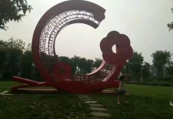 鏤空花環(huán)雕塑廠家 園林小品 大型不銹鋼花環(huán)雕塑廠