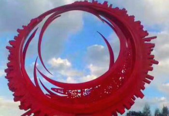 抽象花環(huán)雕塑廠家 烤漆公園小品  戶外不銹鋼花環(huán)雕塑廠