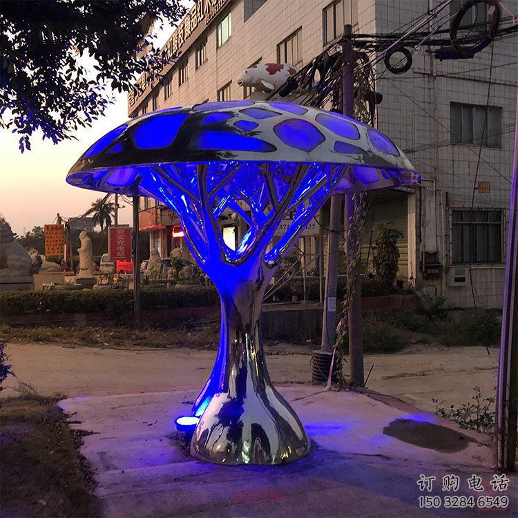 抽象樹冠雕塑廠家 創(chuàng)意小品 公園不銹鋼樹冠雕塑廠