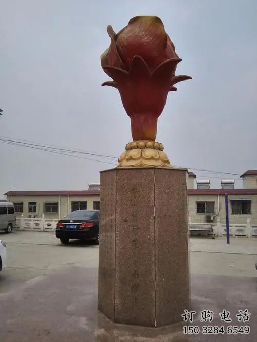 創(chuàng)意石榴花雕塑廠家 廣場小品 公園不銹鋼石榴花雕塑廠