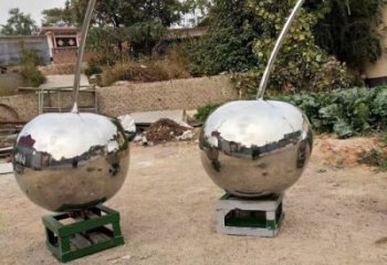 大型櫻桃雕塑廠家 鍛造小品 創(chuàng)意不銹鋼櫻桃雕塑廠