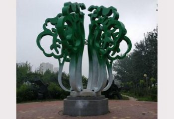 鏤空白菜雕塑廠家 園林小品 現(xiàn)代不銹鋼白菜雕塑廠