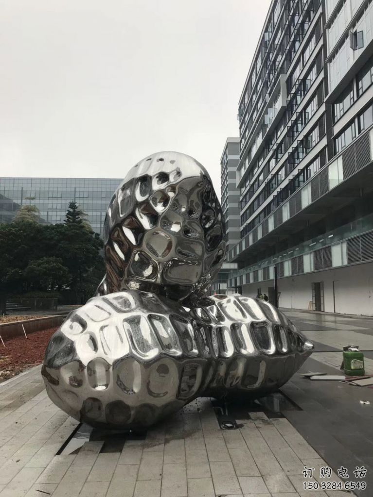 鍛造花生雕塑廠家 創(chuàng)意小品 戶外不銹鋼花生雕塑廠