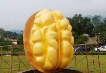 幾何核桃雕塑廠家 公園小品 廣場(chǎng)核桃雕塑定制