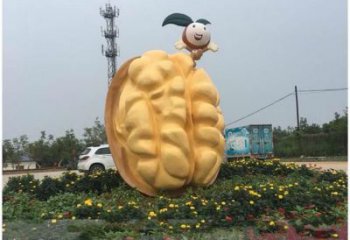 中式核桃雕塑廠家 公園小品 游樂場(chǎng)核桃雕塑廠