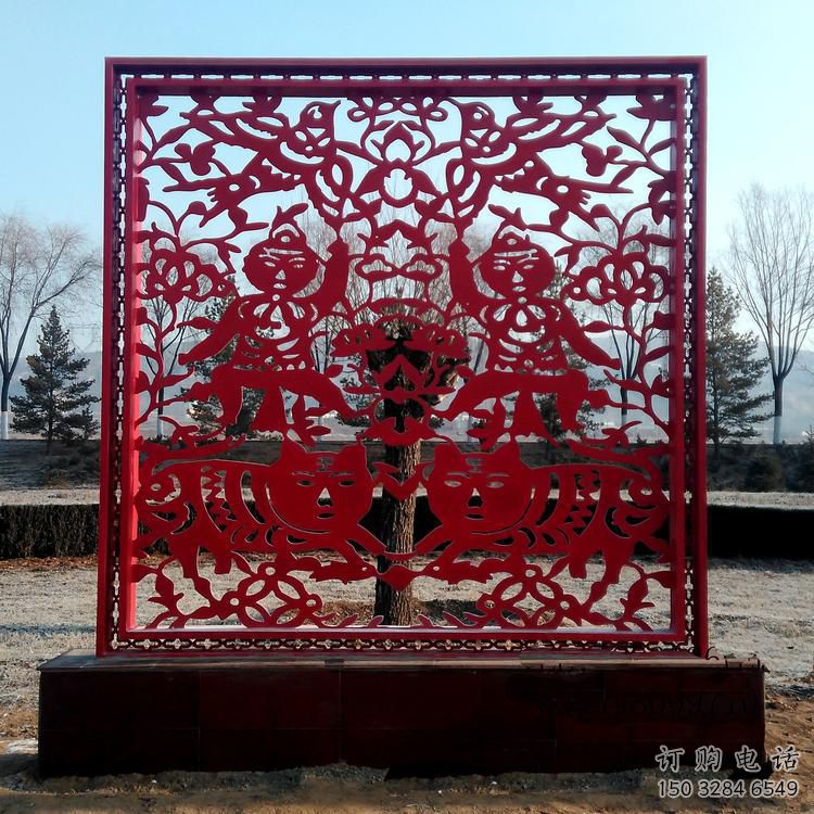 抽象窗花雕塑廠家 創(chuàng)意小品 現(xiàn)代不銹鋼窗花雕塑廠