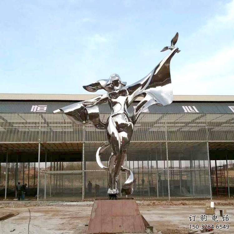 創(chuàng)意美女雕塑廠家 廣場(chǎng)小品 公園不銹鋼美女雕塑廠