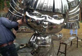 抽象兒童雕塑廠家 創(chuàng)意小品 現(xiàn)代不銹鋼兒童雕塑加工廠