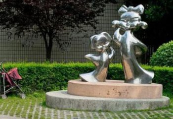 鏡面小孩雕塑廠家 大型擺件 游樂(lè)場(chǎng)不銹鋼小孩雕塑廠