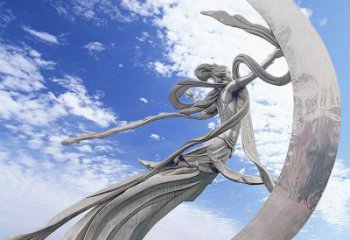 創(chuàng)意飛天雕塑廠家 風景區(qū)小品 公園不銹鋼飛天雕塑廠