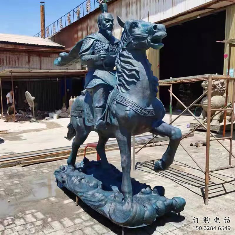 噴漆岳飛雕塑廠家 中式小品 草地岳飛雕塑廠 噴漆岳飛雕塑廠家 中式小品 草地岳飛雕塑廠