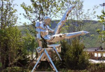 草地青少年雕塑廠家 現(xiàn)代公園小品 大型不銹鋼青少年雕塑制作