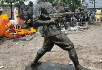 噴漆戰(zhàn)士雕塑廠家 中式村口小品 草地戰(zhàn)士雕塑廠